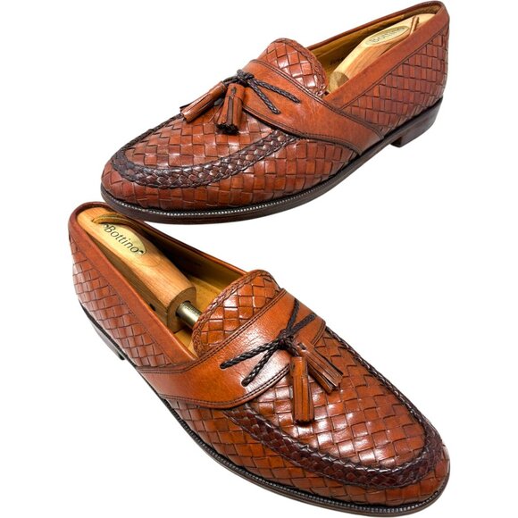 Massimo Emporio Brown Woven Leather Tassel‎ Accent Dress Loafers main image 8